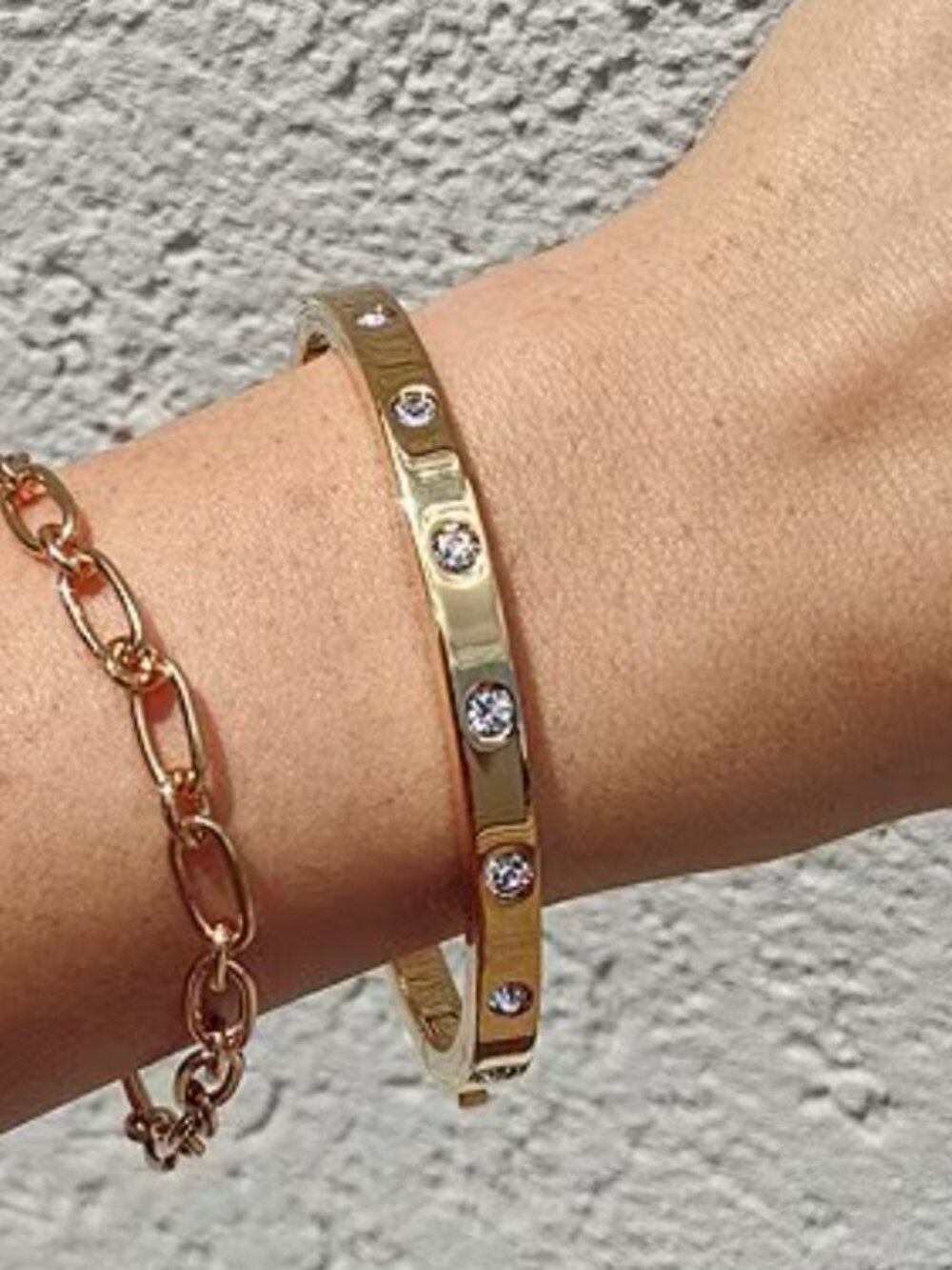 Kate Spade Set in Stone Gold-Tone Crystal Hinged Bangle Bracelet